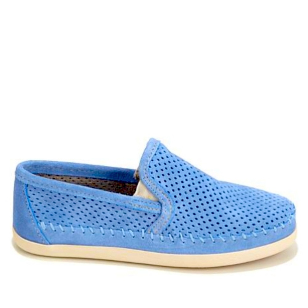 Minnetonka pacific perforated periwinkle blue suede sneakers